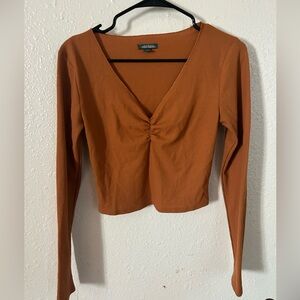Wild Fable Cinnamon V-Neck Long Sleeve Blouse